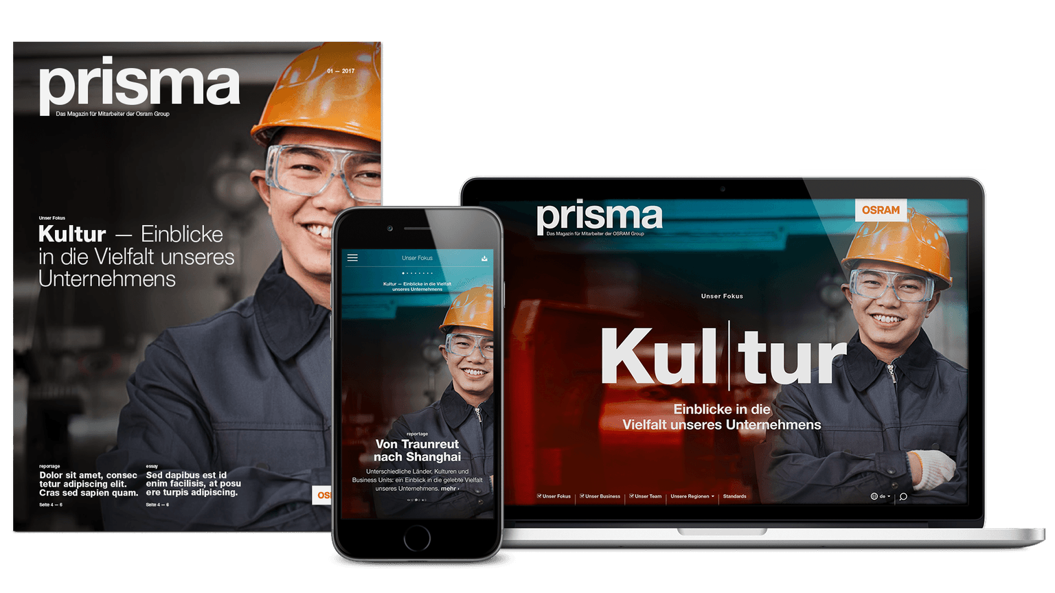 prisma Magazine is published to print, web and native app