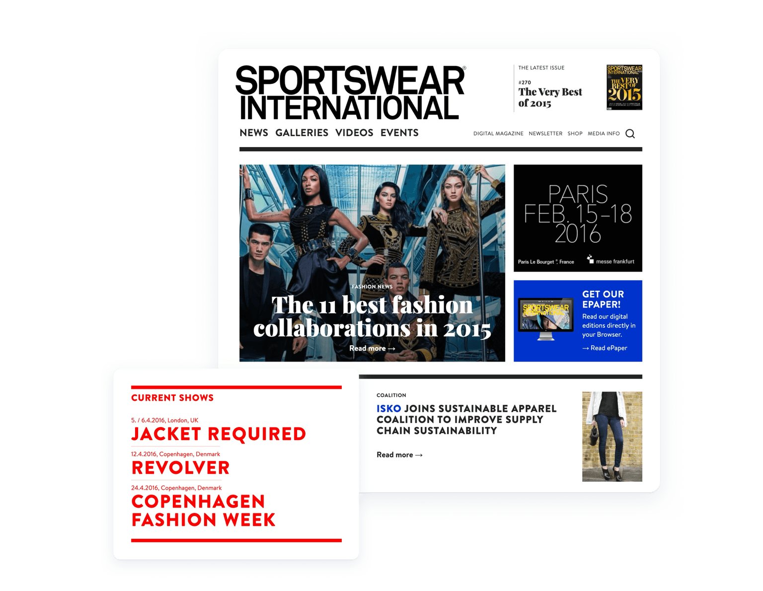 Sportswear Content Modules