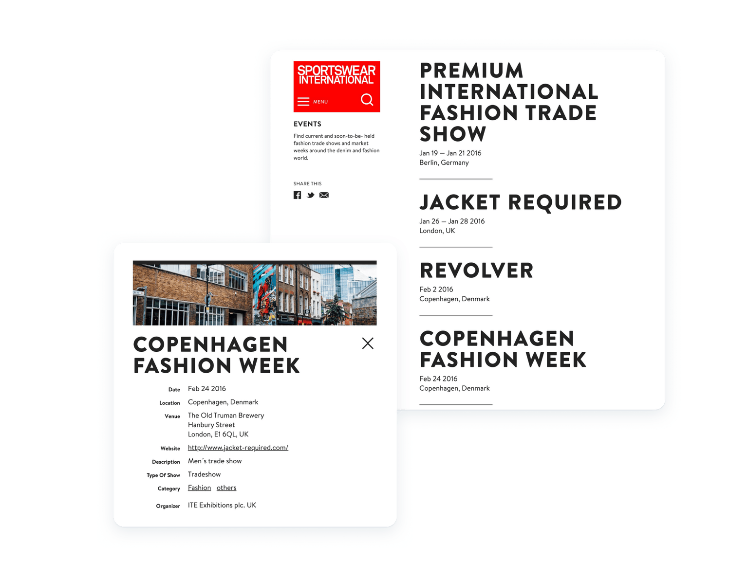 Sportswear Content Modules