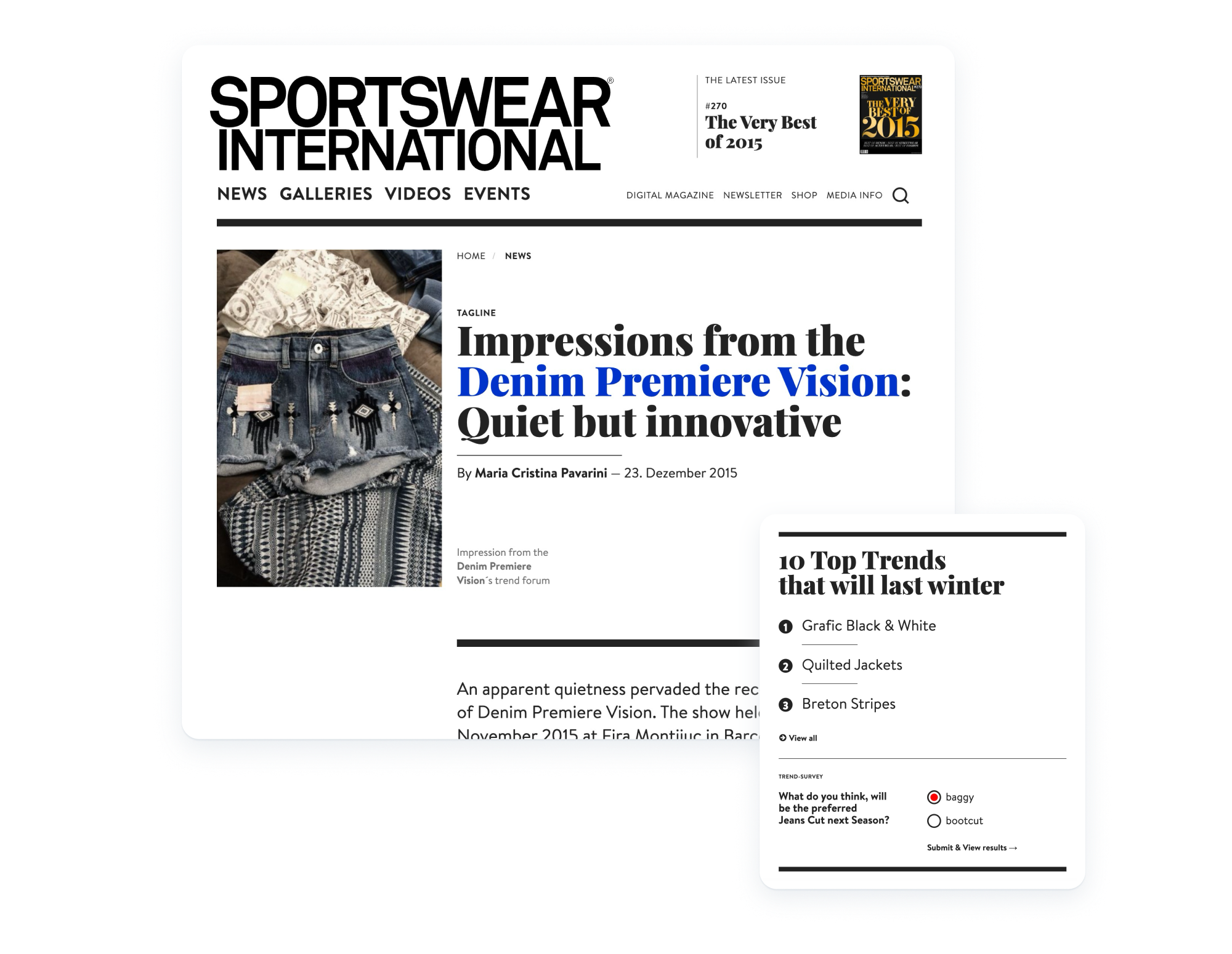 Sportswear Content Modules