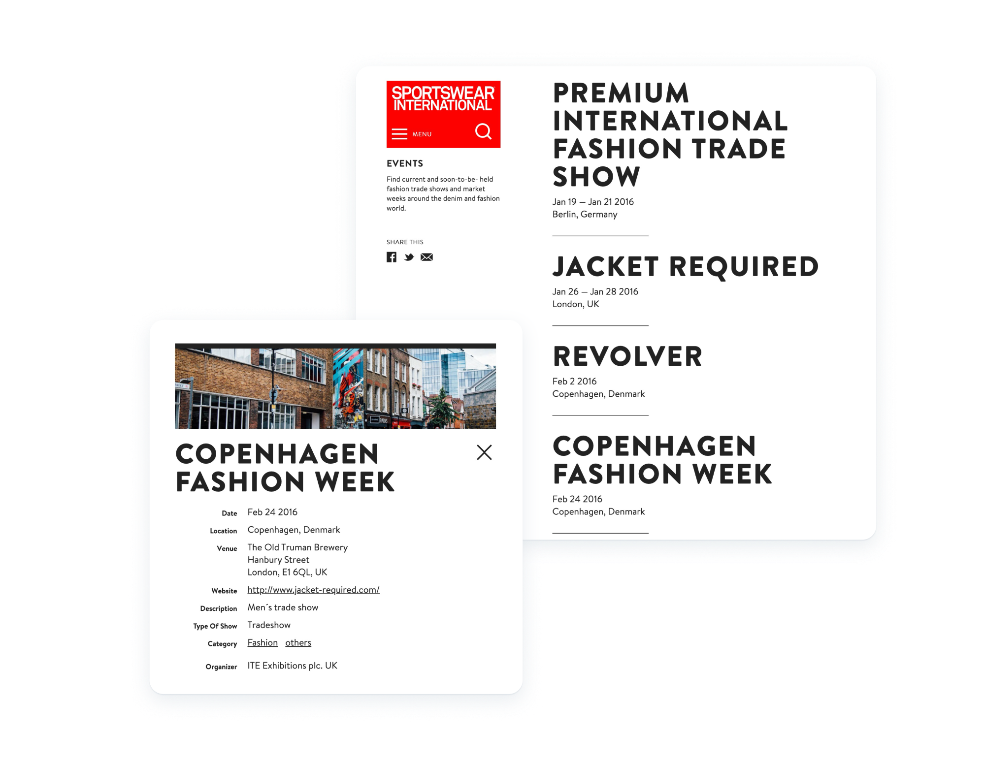 Sportswear Content Modules
